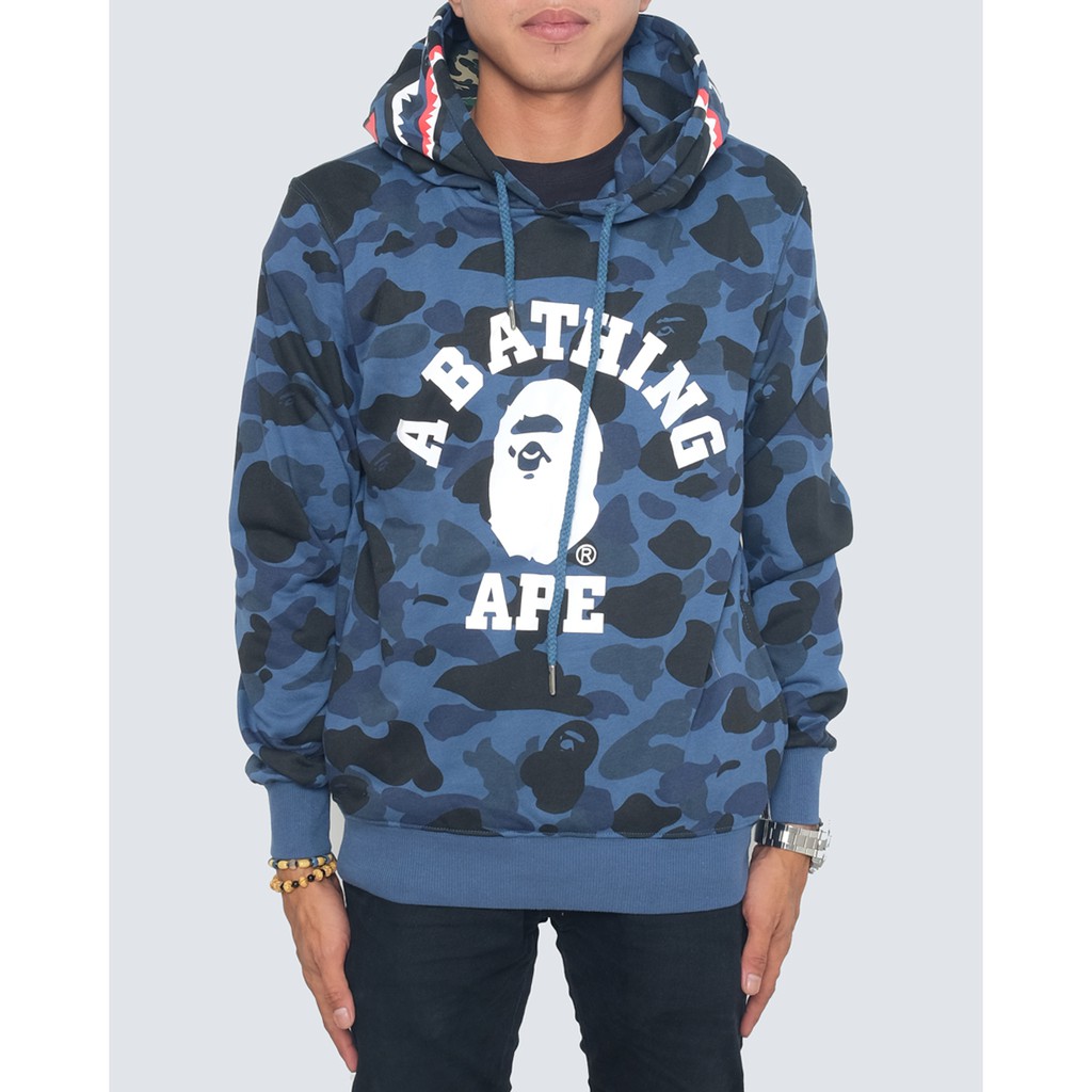 bape shark hoodie blue