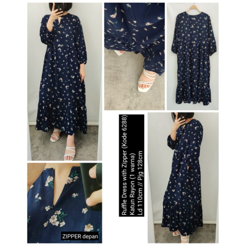 Ruffle dress katun Rayon