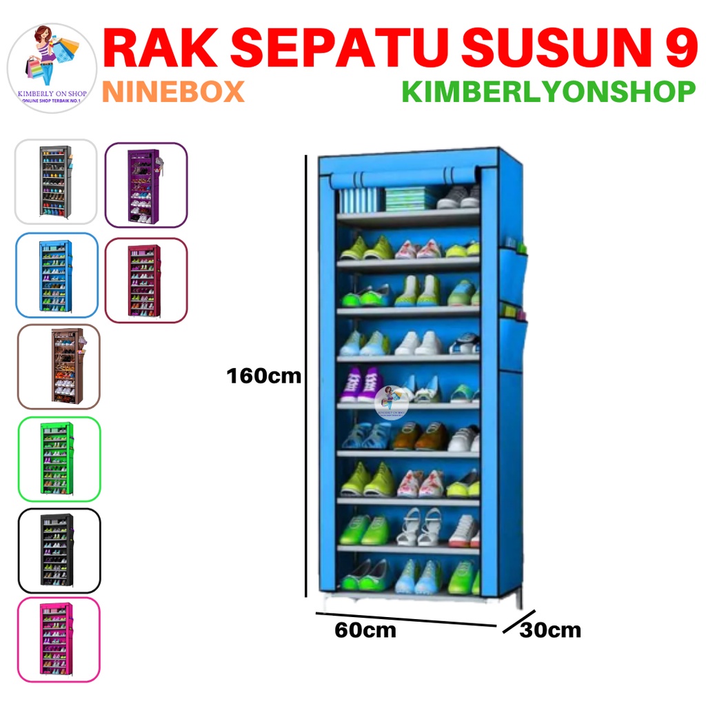 Rak Sepatu 10 Cover 9 Susun ( FREE ORKIM )