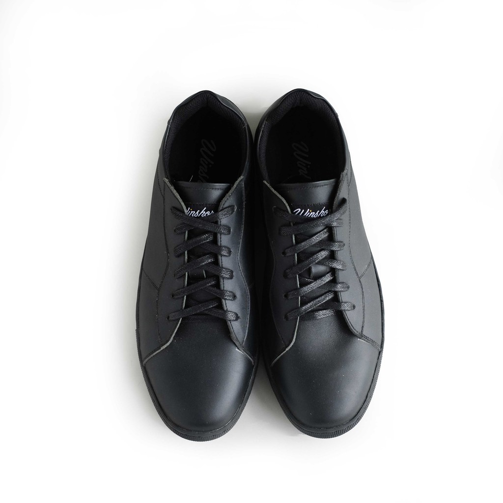 Sepatu Sneakers Kulit - Winshor - Helios - Black