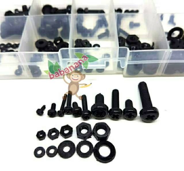 150pcs M2 M3 M4 M5 Nylon Screw Nut Washer