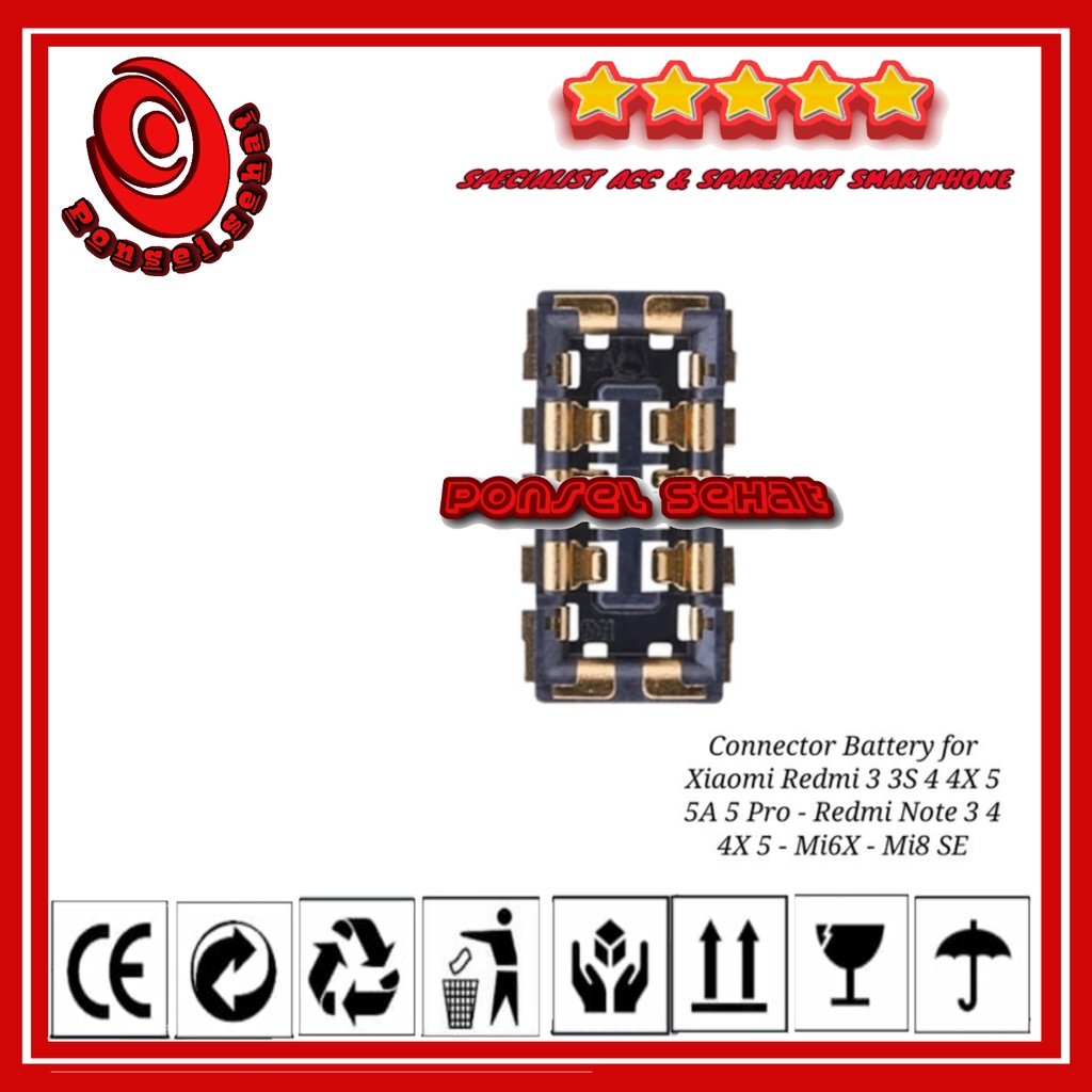 Konektor Baterai Compotible for Xiaomi Redmi 3 3S 4 4X 5 5A 5 Pro Redmi Note 3 4 4X 5 Mi6X Mi8 SE