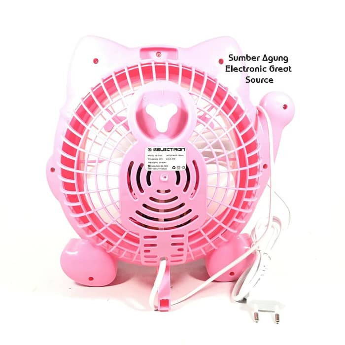 Selectron SE102C Kipas Angin Karakter Kucing Pink 26W Kencang 180mm