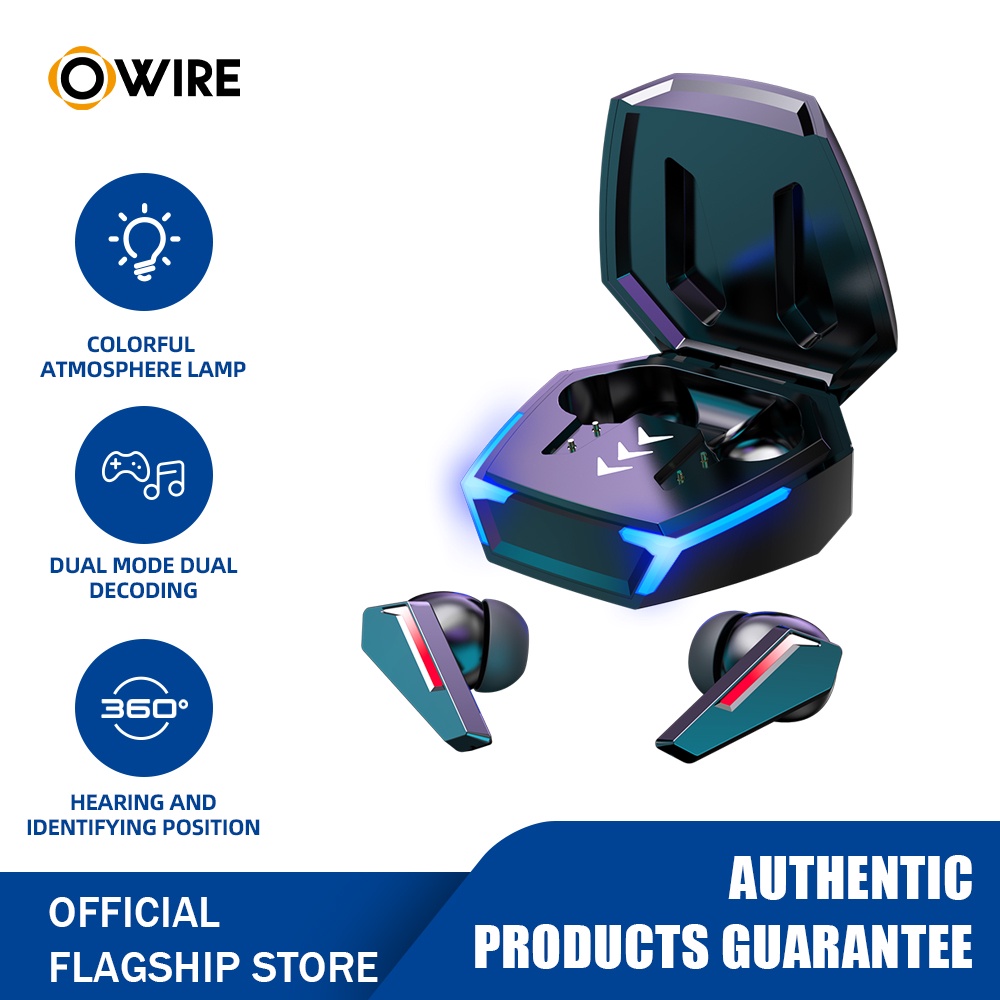 Headset Bluetooth Gaming Earphone Tws Bluetooth 5.2 Earbuds HiFi Stereo Mikrofon HD Lag-Free Gaming 