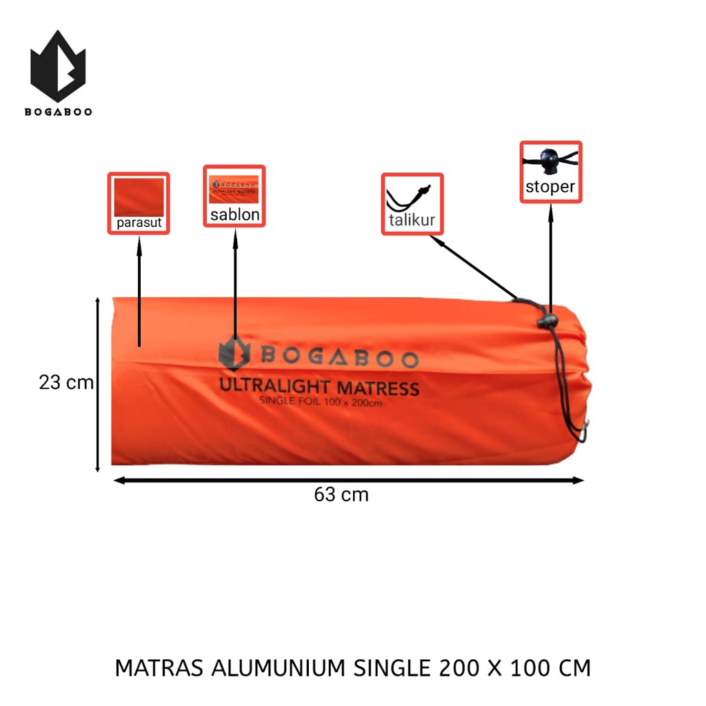 Matras Aluminium Single Bogaboo - Matras Foil Single Ukuran 200 x 100cm