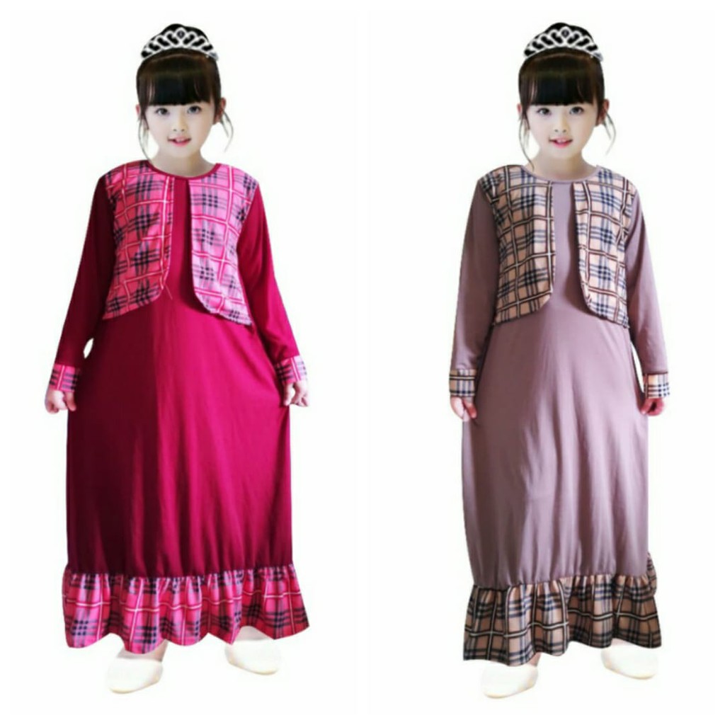 MOMOGI- GAMIS ANAK ROMPI KOTAK / Usia 5th-11th