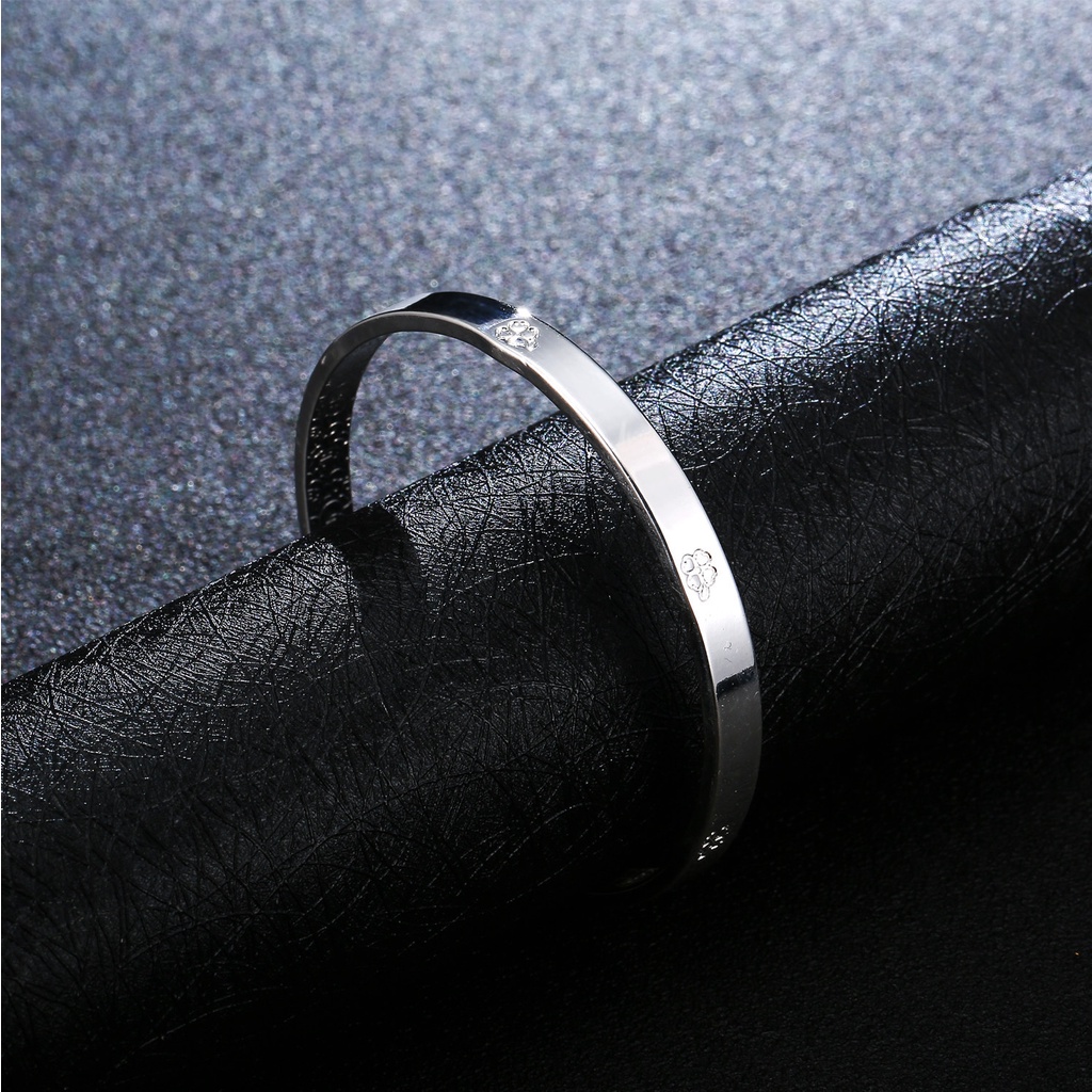 925 Perak gelang untuk wanita Perhiasan Fashion semanggi berdaun empat SZ043