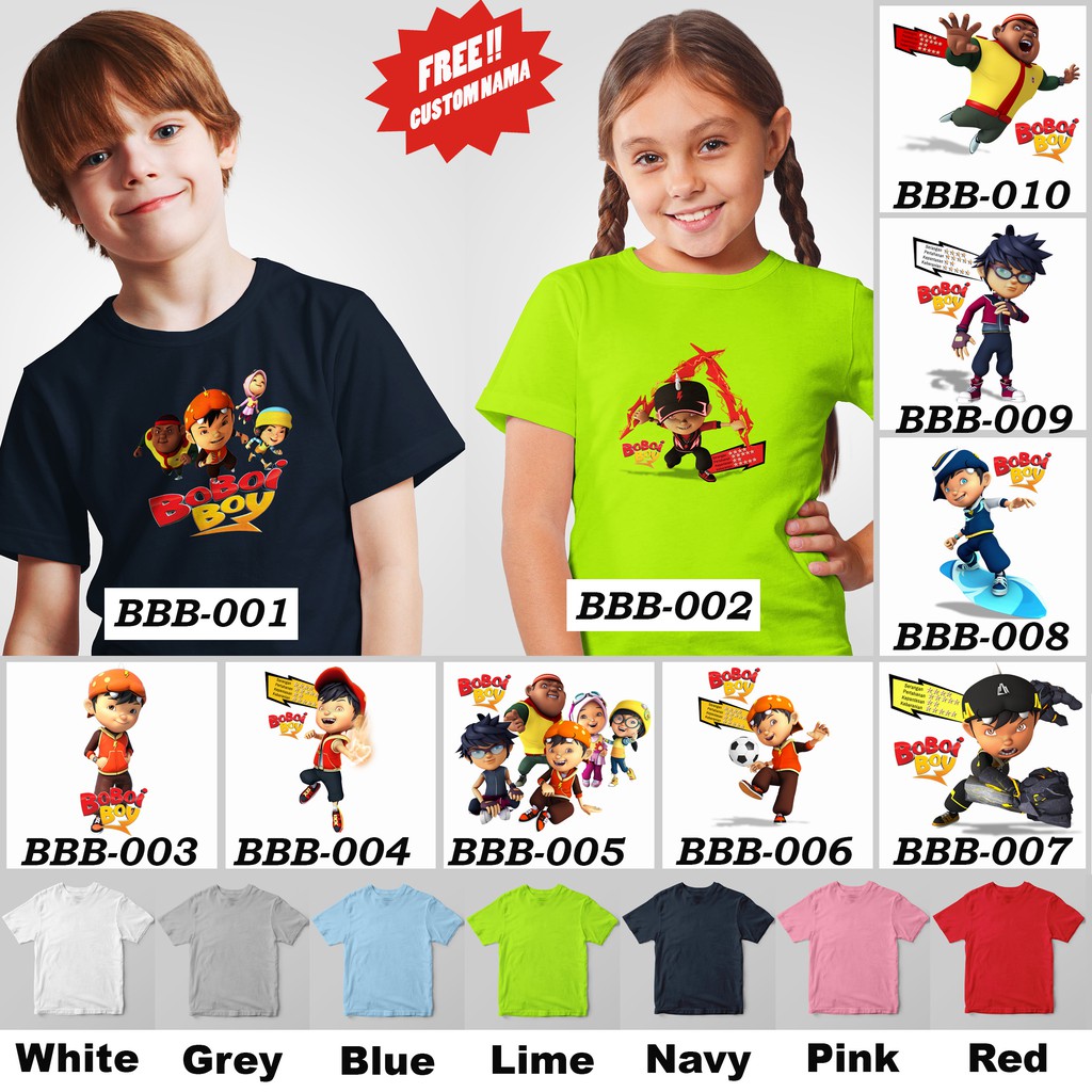 [FREE NAMA!!] Kaos Anak &amp; Family BoboiBoy 100% COTTON PREMIUM