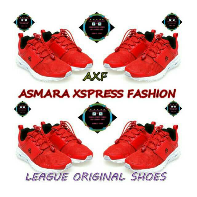 League Original Vader LA Sepatu Olahraga Lari - Flame Scarlet Red White