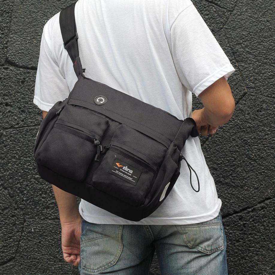 ➱ Tas Selempang Pria Sling Bag Slempang Kerja Distro Besar Murah Tas Bahu Cowok Ori Hp Kamera ✦