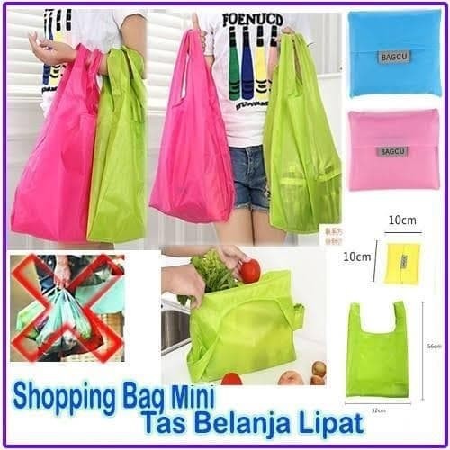 PAKET 2 PCS Tas Belanja Lipat Serbaguna BUY 1 GET 1 SAY NO TO PLASTIC