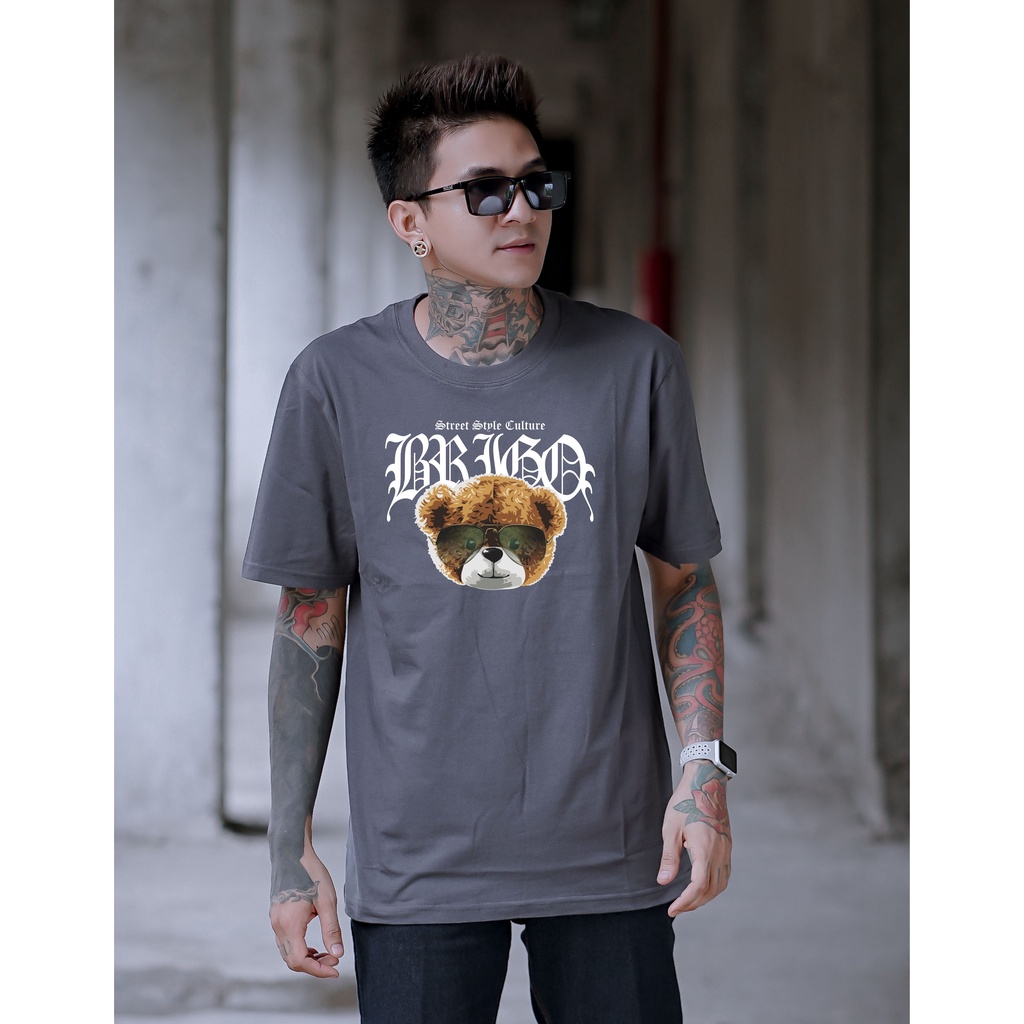 Kaos Distro BRIGO Beruang Style Culture || BRIGO Kaos Lengan Pendek Bear Style Culture || Kaos Katun Combed M-XL ( Pria &amp; Wanita )