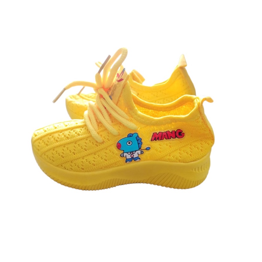 Sepatu Anak Laki Laki IMPORT Usia 1 Sampai 7 Tahun KUNING Lentur Alas Karet - Sepatu Anak Cewek Cowok Lentur Elastis Motif Karakter Lucu Model Kekinian Anti Licin Size 22 Sampai 36