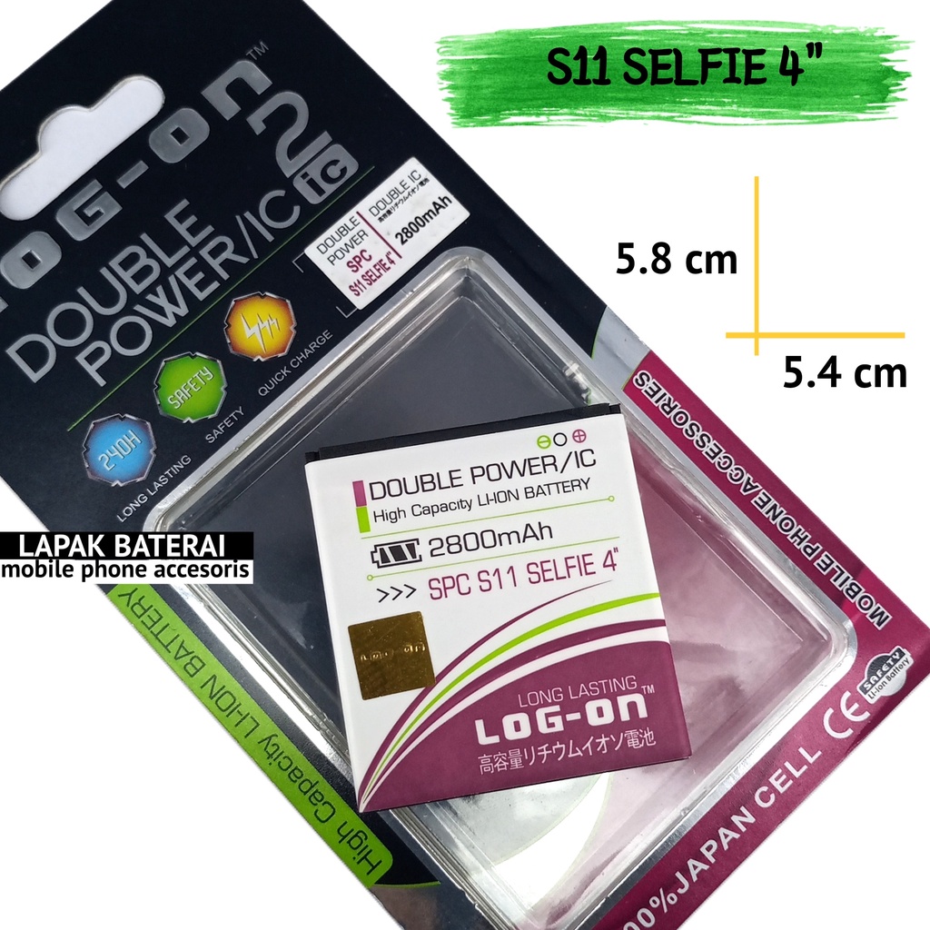 LOG - ON Baterai Spc S11 Selfie Double IC Protection Battery Batre