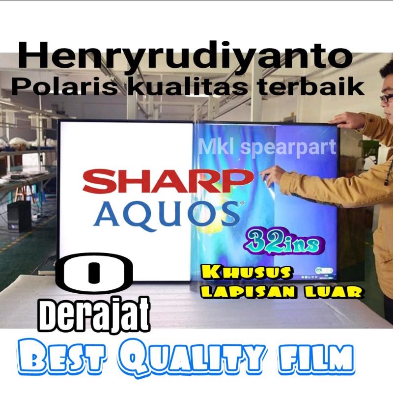 Polarizer SHARP AQUOS 32 INCH Bagian luar dimensi 706*400MM Ukuran original lcd