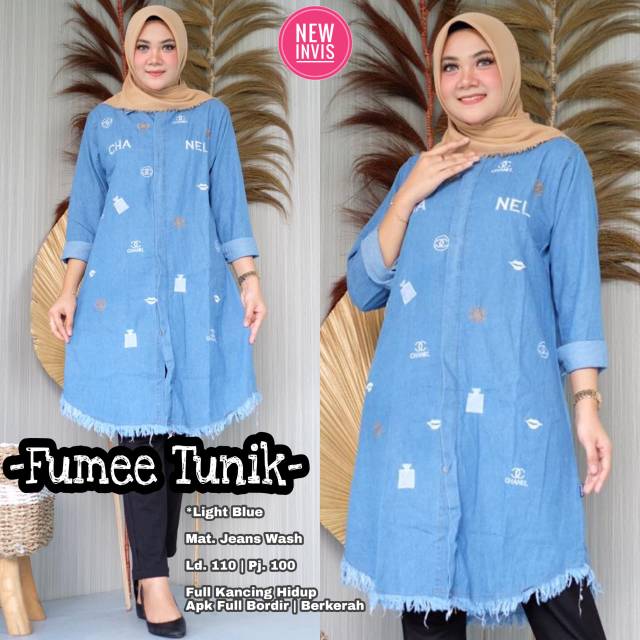 ATASAN WANITA /CEWEK FUMEE TUNIK JEANS WASH LD110