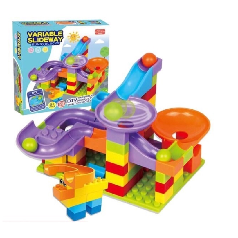 Slide Ball Mainan Balok 140 Pc Building Blocks / 79 Pc Slideway CBKS BS