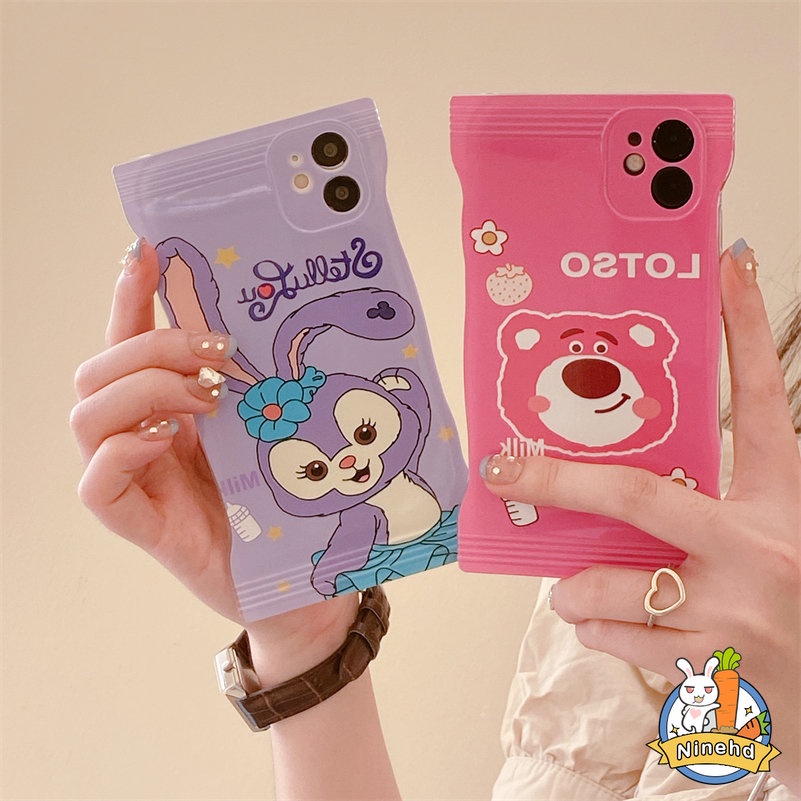 Soft Case Pelindung Desain Kartun Kelinci Strawberry Beruang 3D Untuk Compatible for iPhone 14 13 12 11 Pro Max X Xr Xs Max iPhone 8 7 6 6s Plus Cartoon Rabbit Strawberry Bear candy design Phone Case Shockproof Soft Case Full Lens Protective Cover