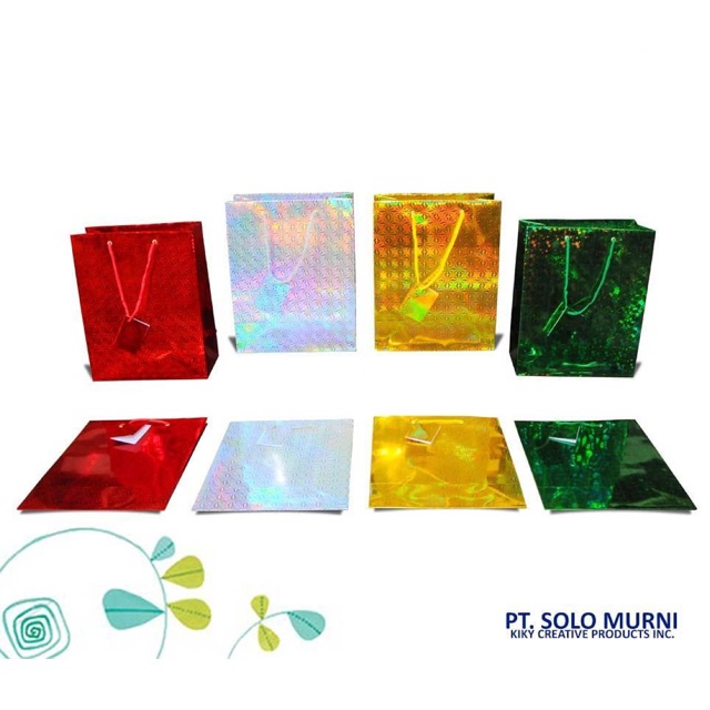 bag paper kiky tali b hologram + kartu ucapan tas kertas goodie bag paper bag