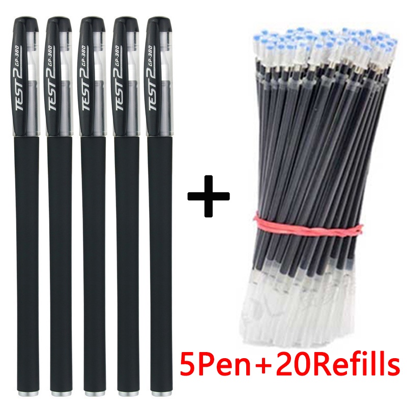 

25 Pcs/Set 0.5 mm Matte Ballpoint Gel Pens Set Needle Tip Black/Red/Blue Gel Ink Refills Kawaii Stationery School&Office Writing Supplies