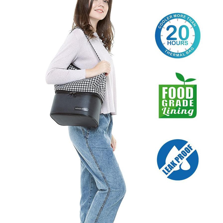 Natural Moms Cooler Bag Houndstooth