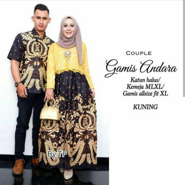 Terbaru rz couple gamis andara asli bagus model terkece termurah