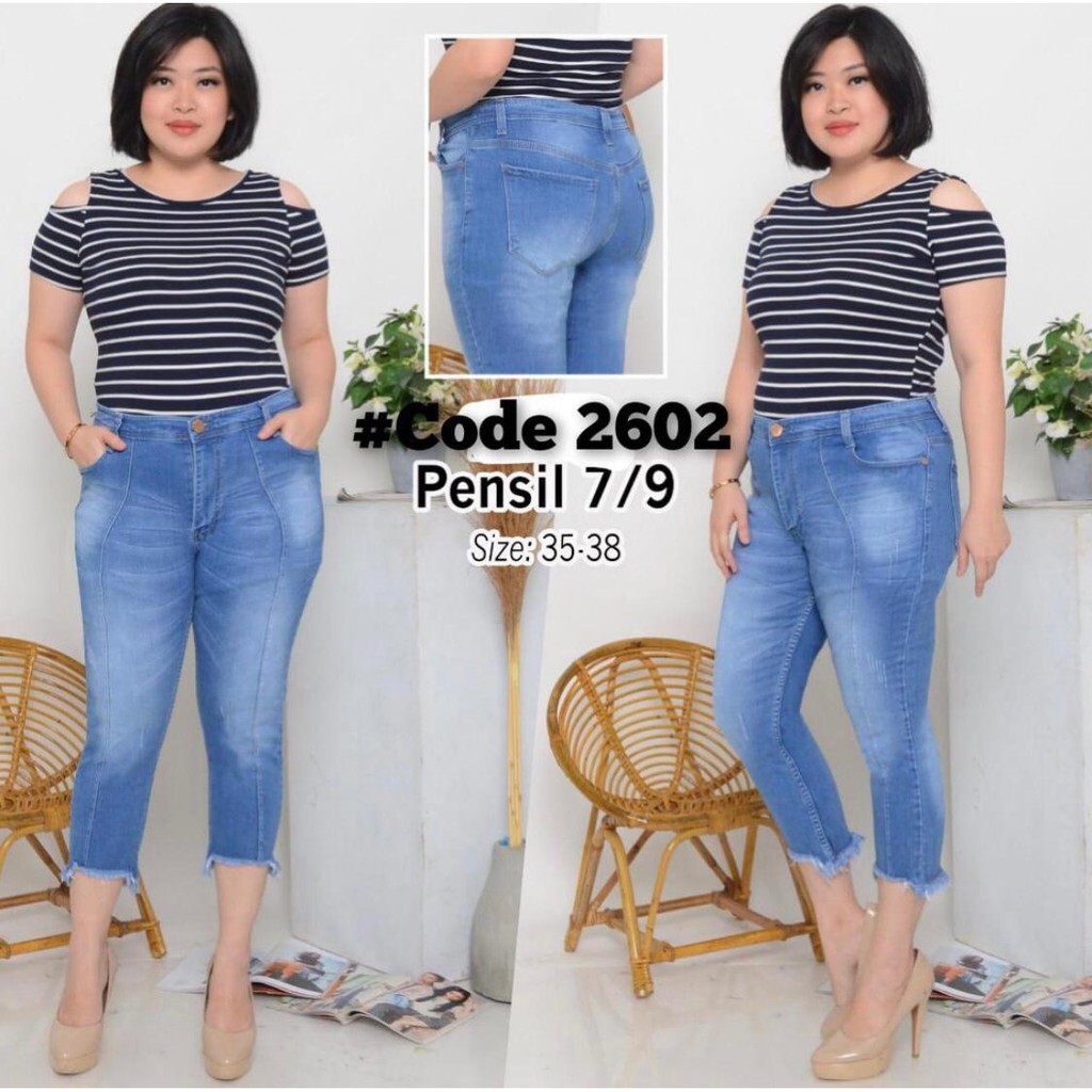 Celana Jeans Wanita 7/9 Pensil Tulang Rawis 31-34 35-38 Bisa Bayar Ditempat(COD)