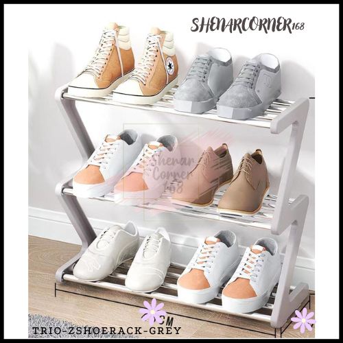 RAK SENDAL SEPATU 3 SUSUN SERBAGUNA MODEL ZIGZAG  / RAK SEPATU 3 TINGKAT / RAK SANDAL 3 SUSUN / RAK SEPATU MINIMALIS SERBAGUNA, SHENARCORNER168