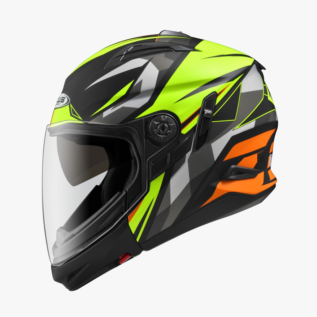 ZEUS ZS 613C MBLK AJ13 FLUO YEL MODULAR DOUBLE VISOR