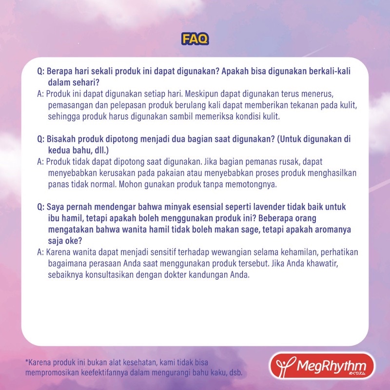 MegRhythm Good-Night Steam Patch Relax Relaksasi Hangat Punggung Capek Plester Pijat Punggung 1pc