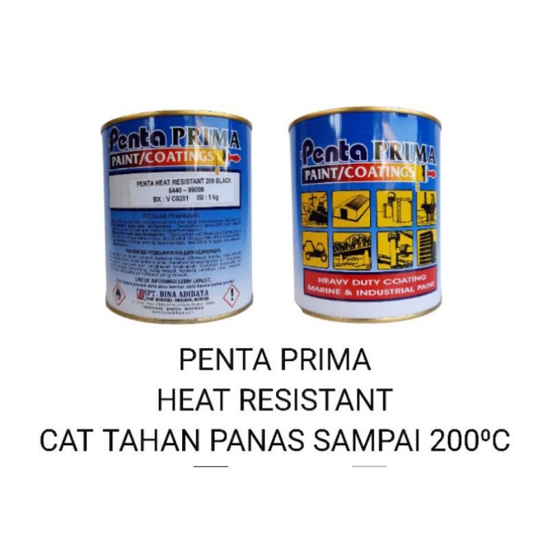 CAT PENTA HEAT RESISTANT / HI TEMP TAHAN PANAS - BLACK / HITAM - ALUMNIUM /SILVER - 1 KG