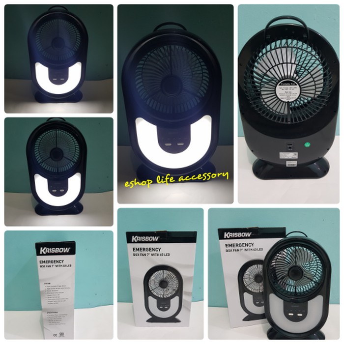 RF152 lampu led emergency darurat + kipas rechargeable batre & chas