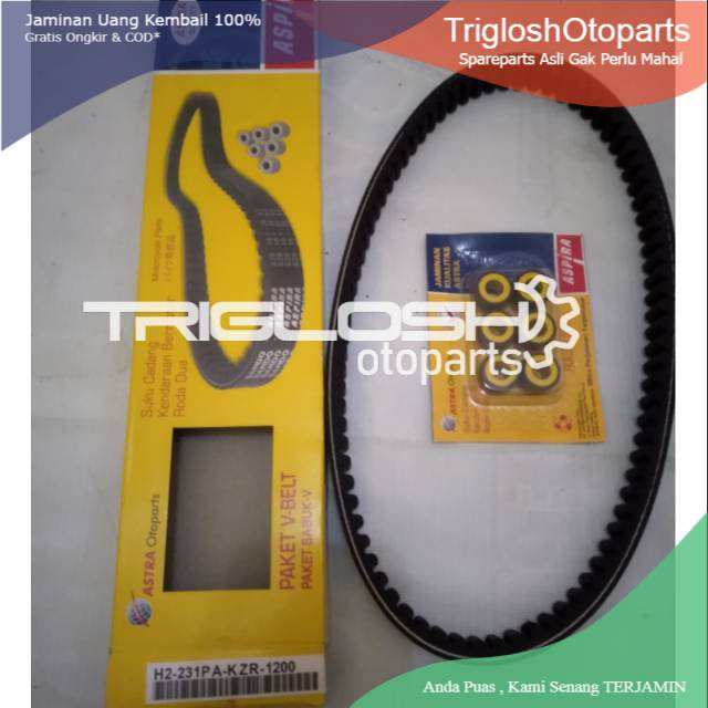 Vbelt plus roler Honda Vario 125 CC..merk Aspira by PT.astra otoparts