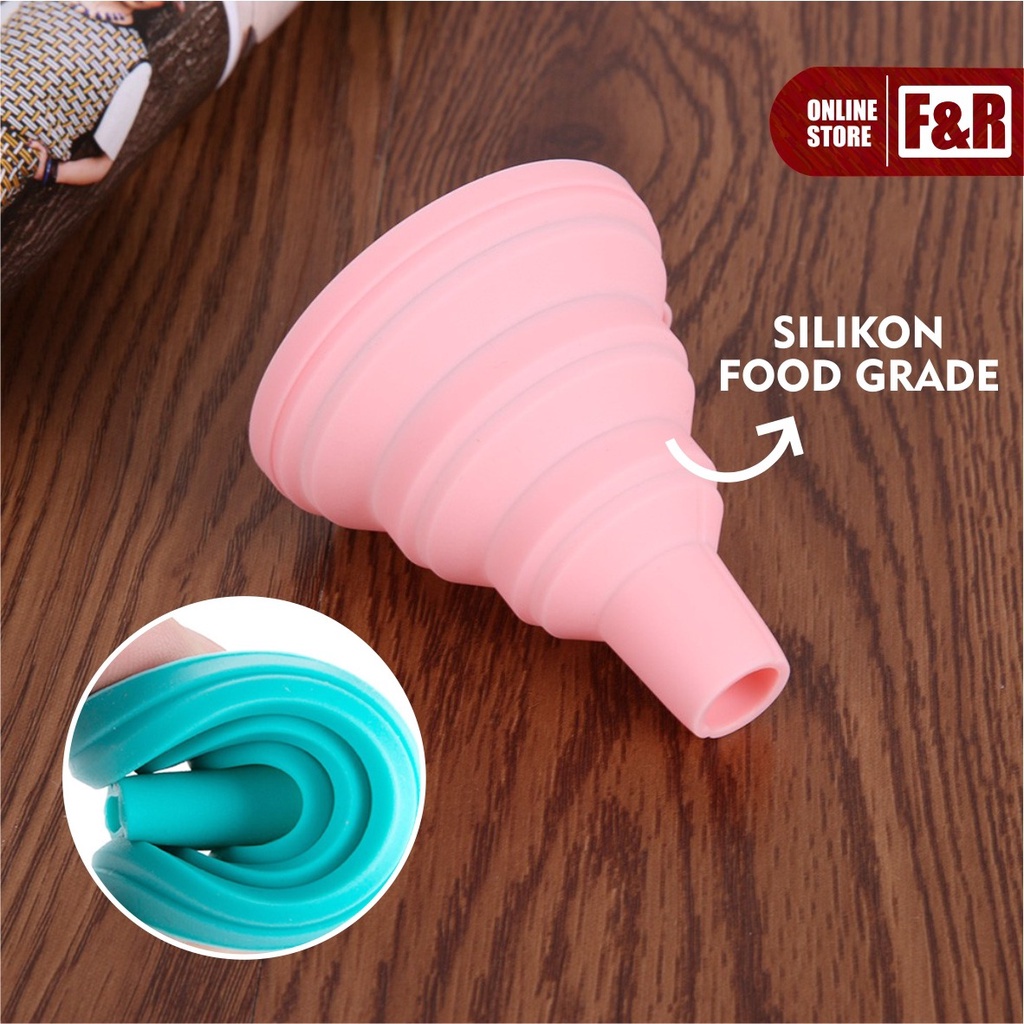 Corong Air Corong Minyak Corong Lipat Bulat Karet Silikon Flexsible Portable Foldable Silicone