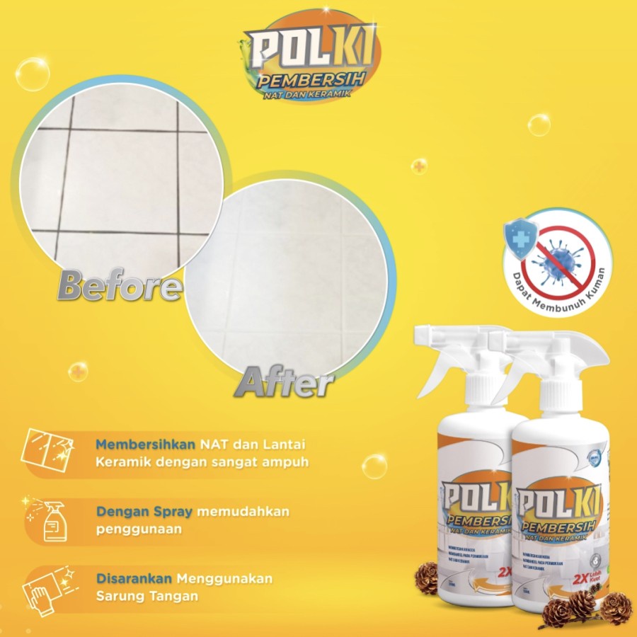 BUNDLING POLKI PEMBERSIH NAT KERAMIK +CAIRAN PEMBERSIH KERAK STAINLESS