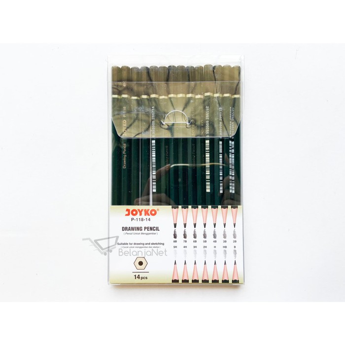 Set Pensil Gambar | Drawing Pencil Joyko Lengkap Tipe 8B-5H P-118