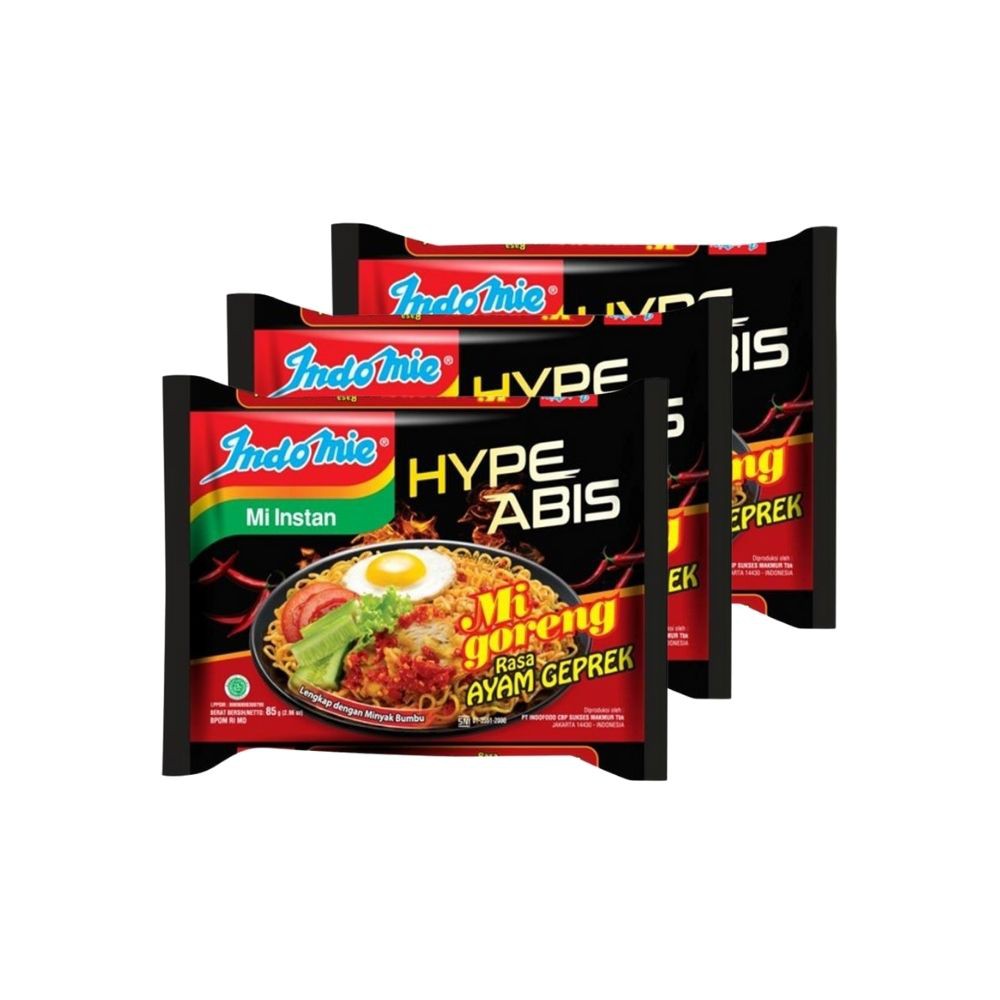 

3PCS Indomie Hype Ayam Geprek Mie Instan Goreng Indonesia - 3pcs x 85gr