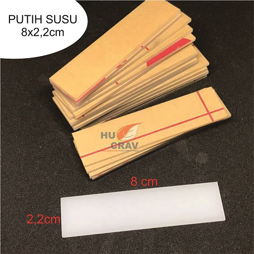 

Bahan Akrilik Nama Dada 8x2,2cm Name Tag WARNA PUTIH SUSU