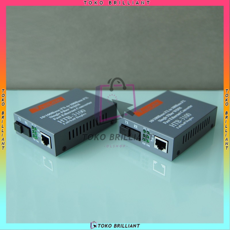HTB-3100 Media Konverter Fiber Optik Single Mode dengan 5V 2A EU adaptor [Bayar ditempat]-6