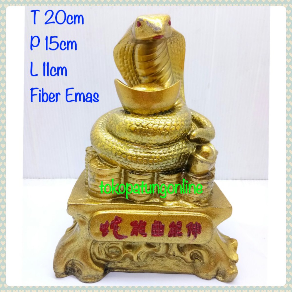 Patung Pajangan Ular Fengshui Fiber