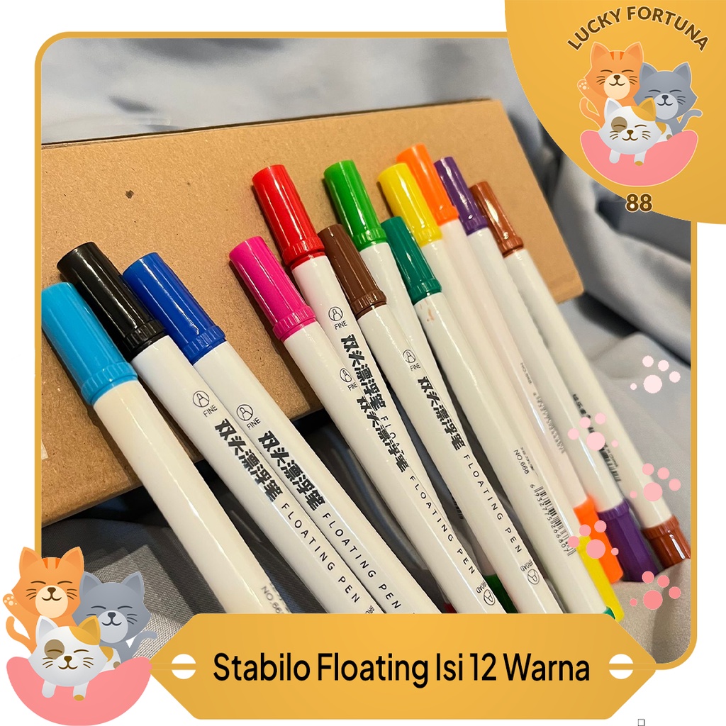 

[LuckyFortuna88] Stabilo Floating isi 12 Warna Highlighter Floating isi 12 Warna 1 set 12 pcs alat tulis kantor alat tulis sekolah lucu murah kualitas bagus