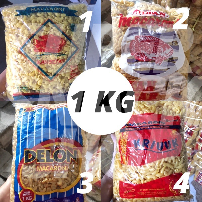 MAKARONI BANTET MURAH / MAKRONI MURAH / MAKARONI MENTAH /  MAKRONI BANTAT KUNING ANEKA 1 KG