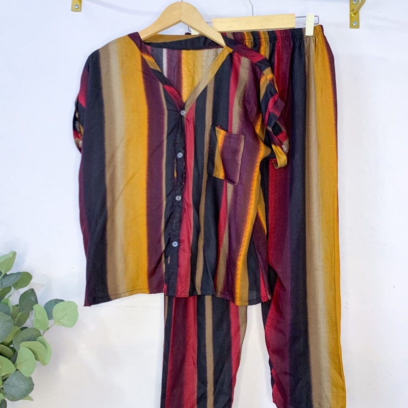 PIYAMA VNECK / PIYAMA KANCING HITS PIYAMA KANCING BUSUI / PIYAMA RAYON / HOMEWEAR-NC 2