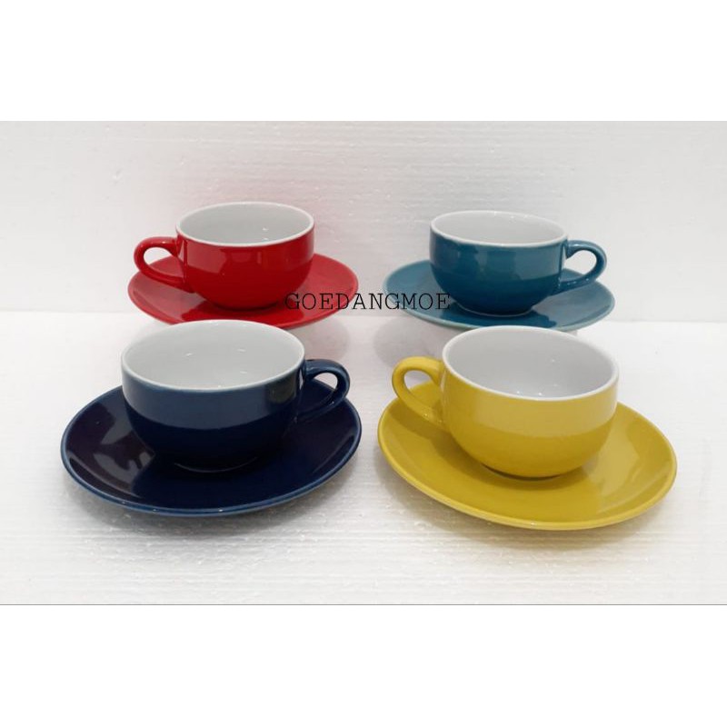 GOSEND KOPIN Cangkir set keramik polos two tone Cangkir set polos KPC03CS