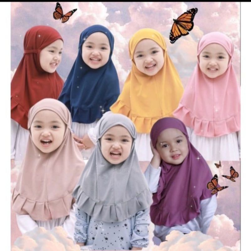 kerudung anak SYAQILA  / hijab instan anak jersey 0-2thn