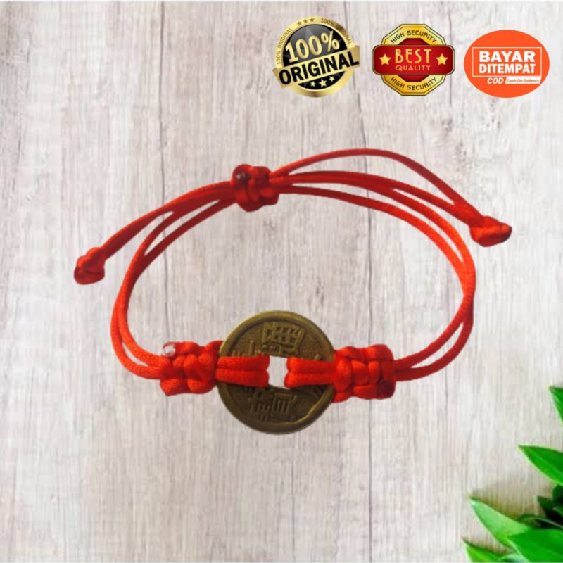 Gelang Tali Koin Kuno cina / Gelang keberuntungan