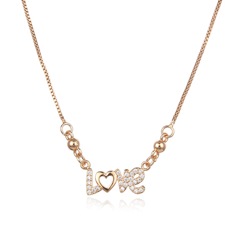 Hyl Jewelry Kalung Titaniun Wanita Permata Perhiasan aksesoris perak Lapis Alloy Emas Muda Love Karat Silver Asli Panjang Muda Dan Anti Luntur-13