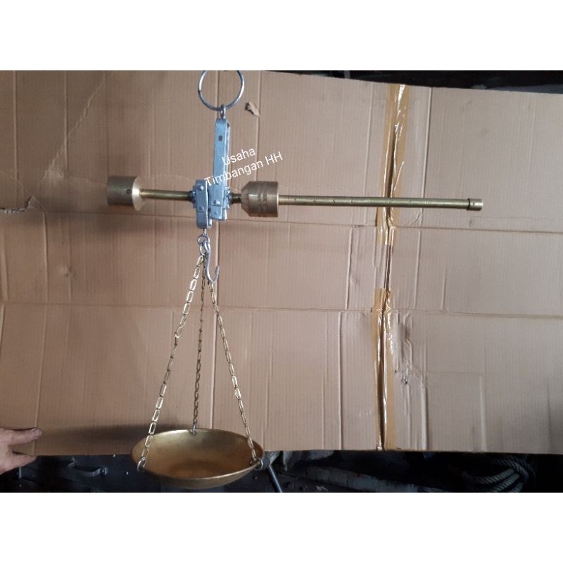 Timbangan Gantung Dacin Logam 10kg Lengkap Piring Kuningan Medan