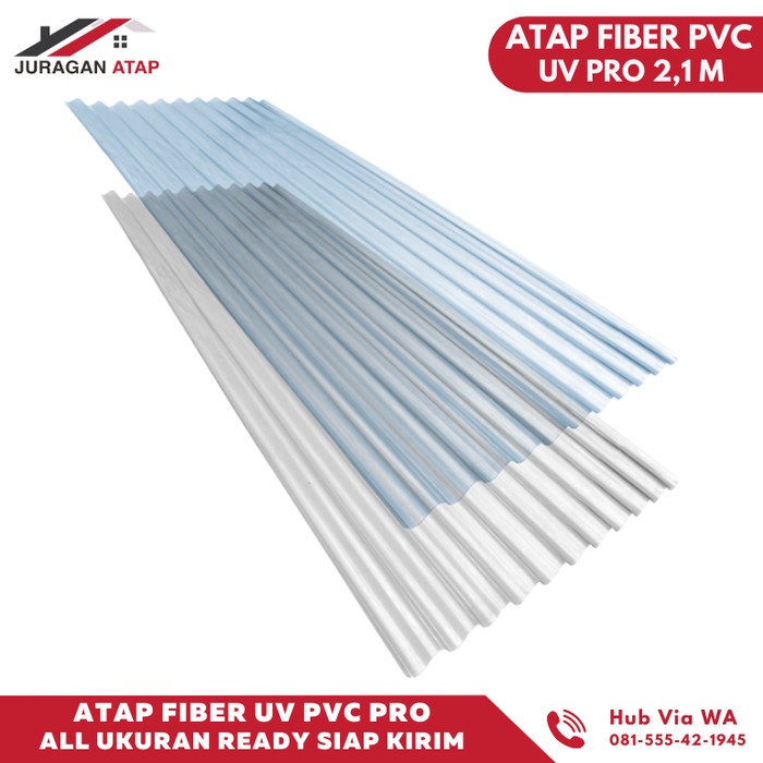 Atap Fiber Transparan + UV Pro 2,1 Meter - Fiber Gelombang Berkualitas