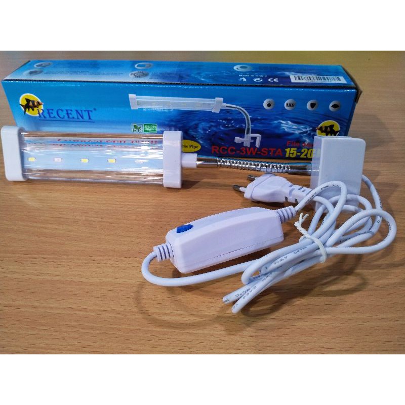 LED AQUARIUM CLIP LAMP / LAMPU LED RECENT / RECENT RCC-3W-STA